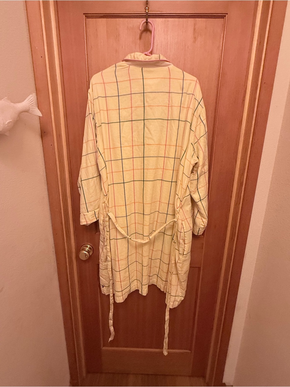 Tommy Hilfiger Vintage Plaid 100% Cotton Terry Cloth Bath Robe L/XL - Picture 6 of 6